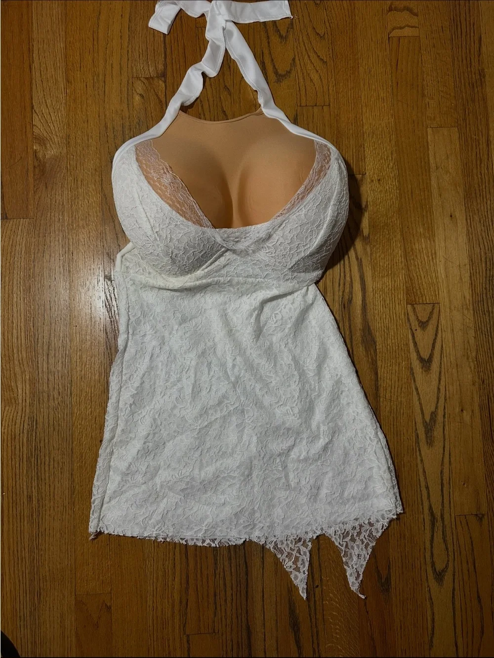 Woman’s costume jersey shore jwoww  White Lace Halter dress and enhancement